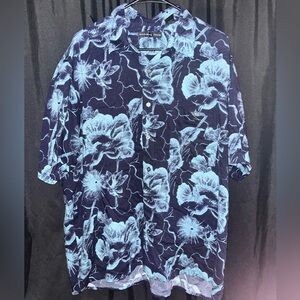 Natural Issue XL Navy and light Blue Floral Shirt